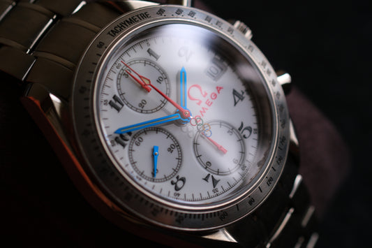 Omega Speedmaster Specialities 2012 Olympic Games Collection Blue Red Hands Excellent Condition |Full Serviced