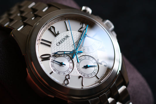 Credor Pacifique GCBG971 4S77-00C0 Retrograde Blue Hands Good Condition Full Box Paper