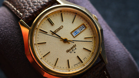 Seiko V.F.A(Very Fine Adjusted) Quartz 3823-7040 Ultra Rare Cap Gold 1970s Full Original Beautifull Dial| Good Condition