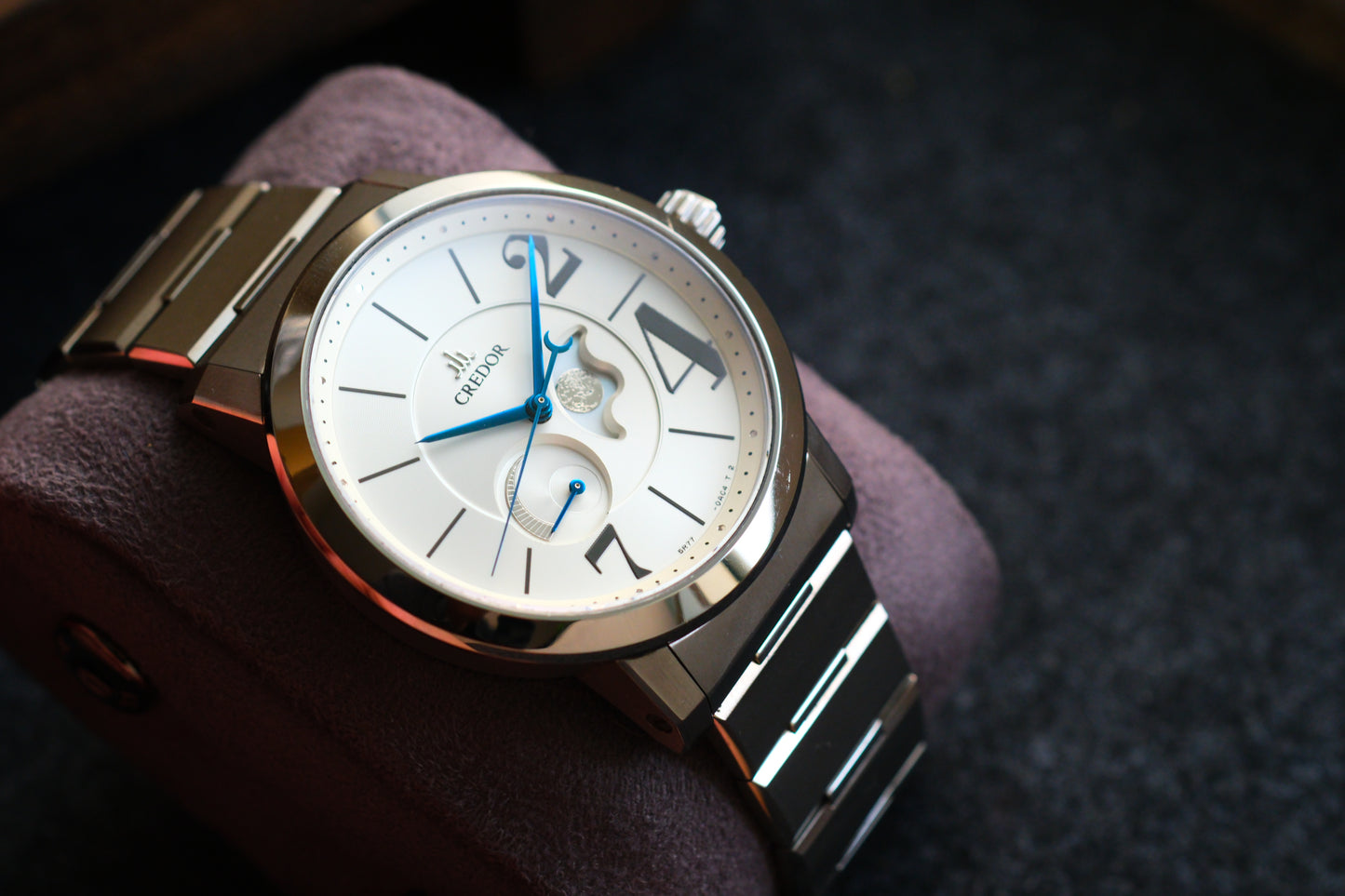 Credor Node GCLL995 5R77-0AB0 Spring Drive Moonphase White Dial