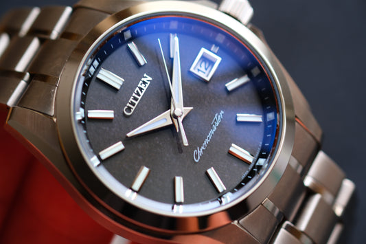 The Citizen Chrnomaster A060-T024271 Eco Drive Full Titanium Black Washi Dial Great Condition