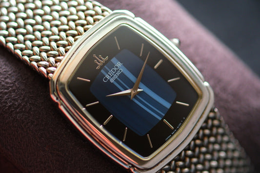 Credor 5A74-3D30 Blue Agate Dial Onyx Stone | Good Condition | Credor Box