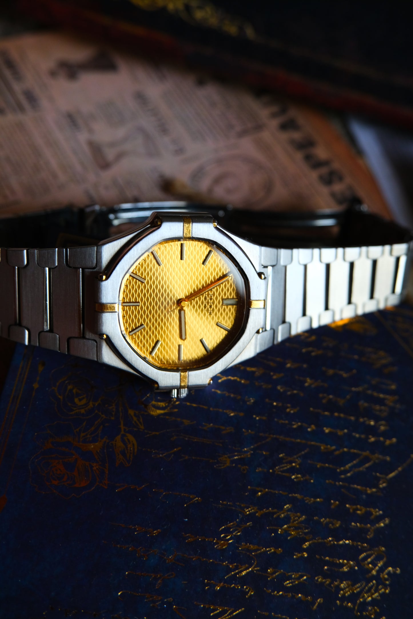 Credor Gerald Genta KZT Twin Quart Yellow Dial