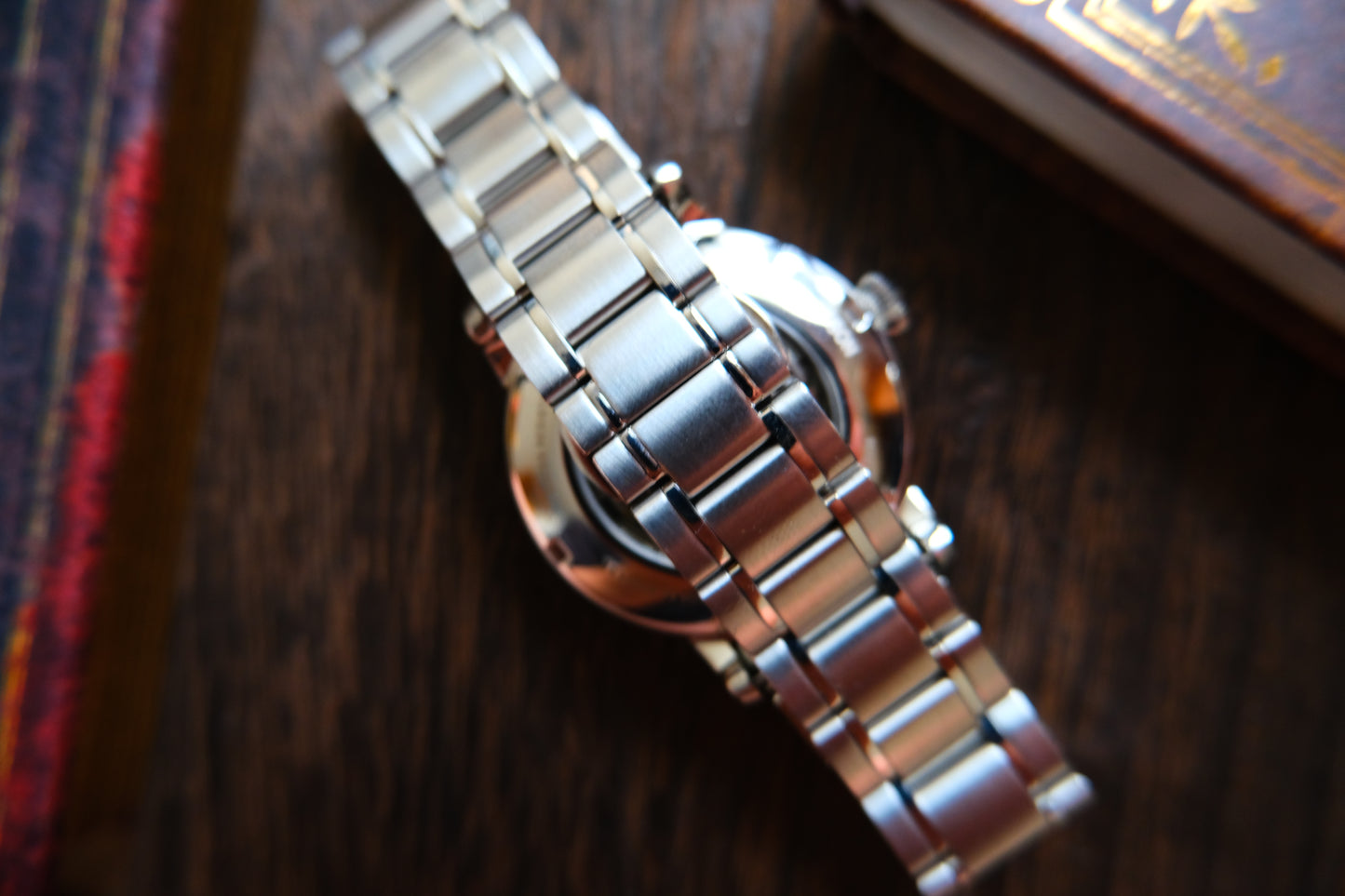 Orient Star Skeleton Open Heart Black Dial