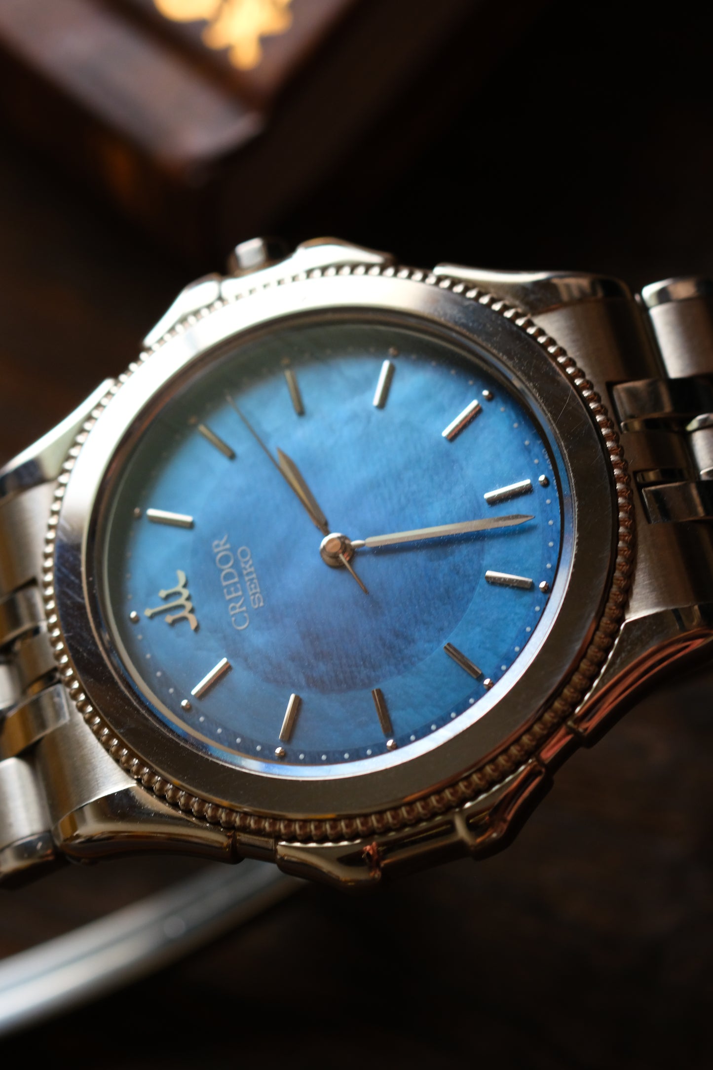 Credor Pacifique Quart 8J81-6A20 MOP Blue Dial