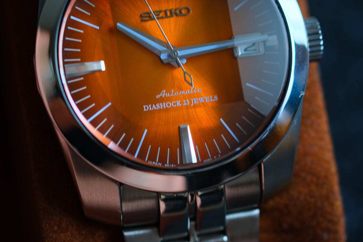 Seiko SARB005 6R15-00D0 Super Rare Orange Dial Sapphire Glass Cut