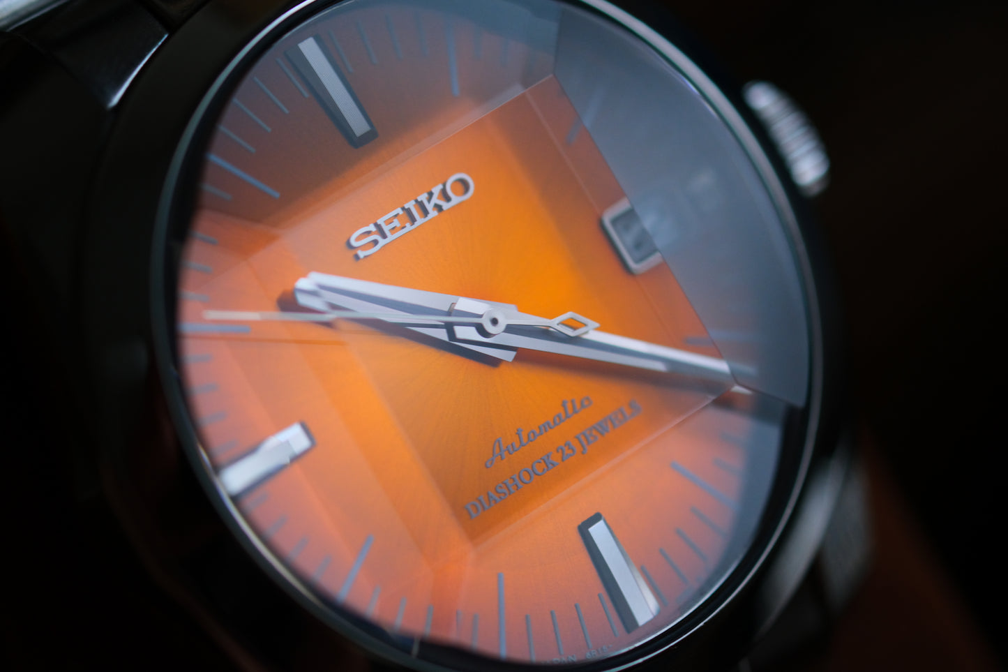 Seiko SARB005 6R15-00D0 Super Rare Orange Dial Sapphire Glass Cut