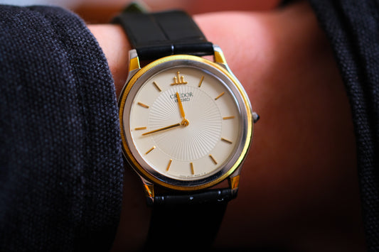 Seiko Credor 18k Bezel Quart 5A74-2000 SS/18KT
