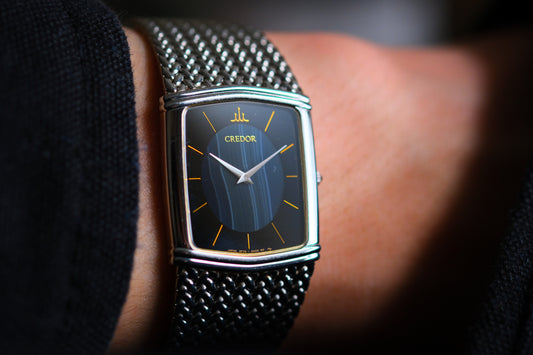 Credor 6730-5330 Blue Agate Dial Onyx Stone | Good Condition | Credor Box