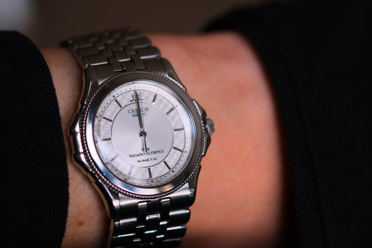 Credor GCLF995 4M71-0A20 Kinetic 18KWG Auto Quart Limited 500 Nagano Olympics 1998