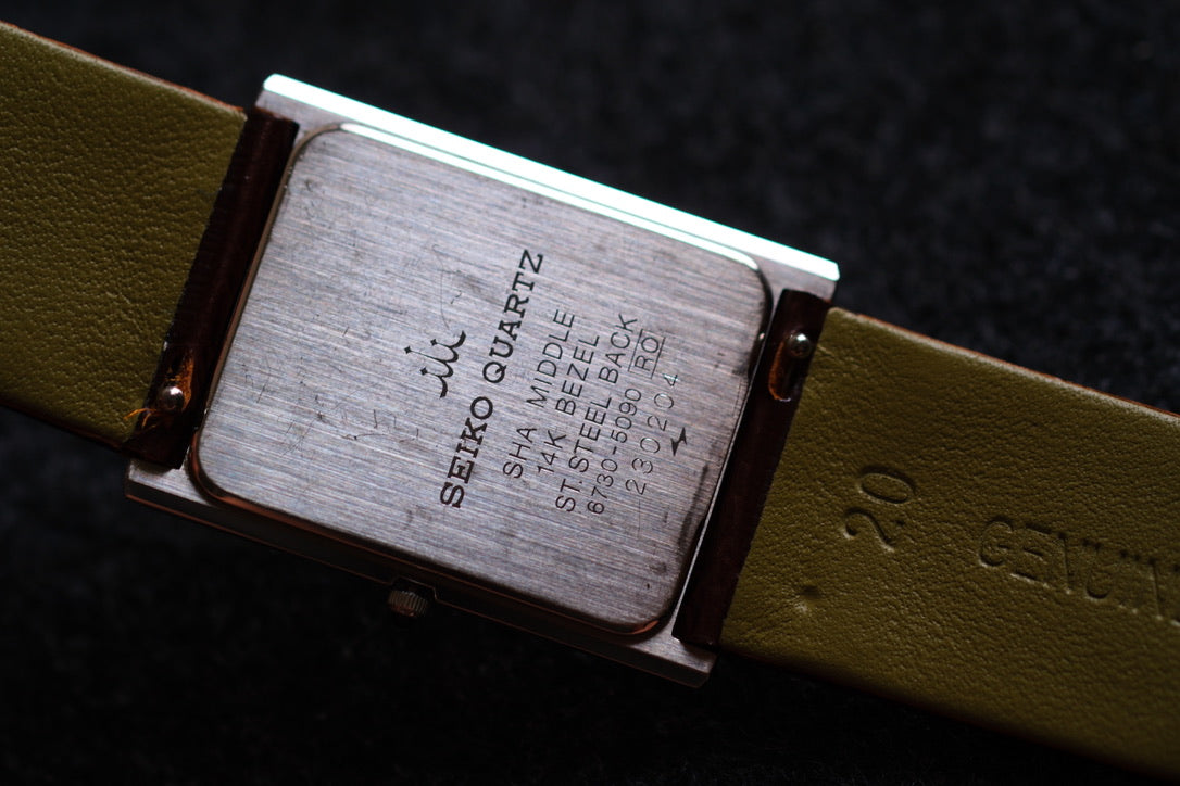 Credor Tank Men 6730-5090 14K Bezel SHA MIDDLE Vintage style