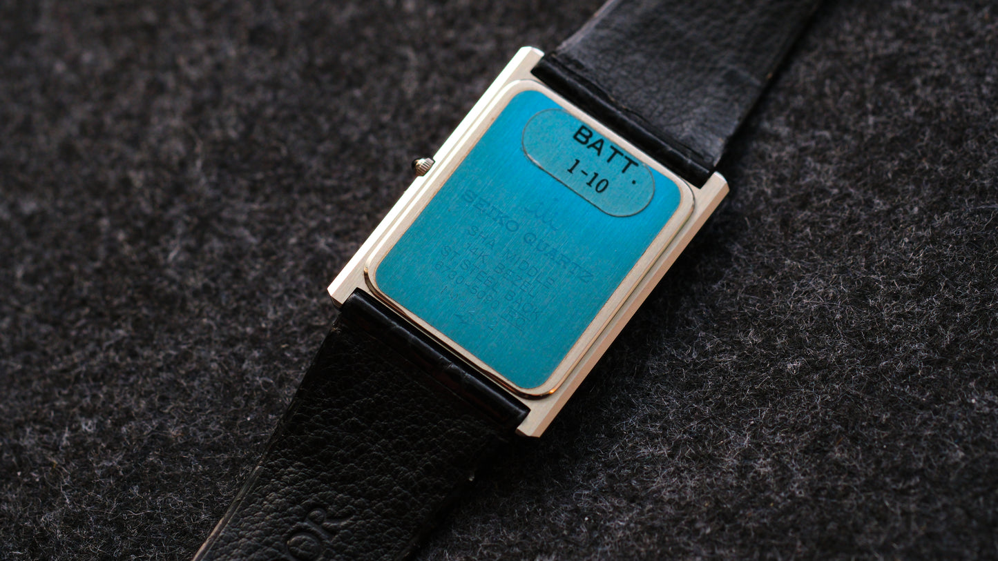 Credor Tank Couple 6730-5090 6730-5100 w14K Bezel SHA MIDDLE Tiffany Dial