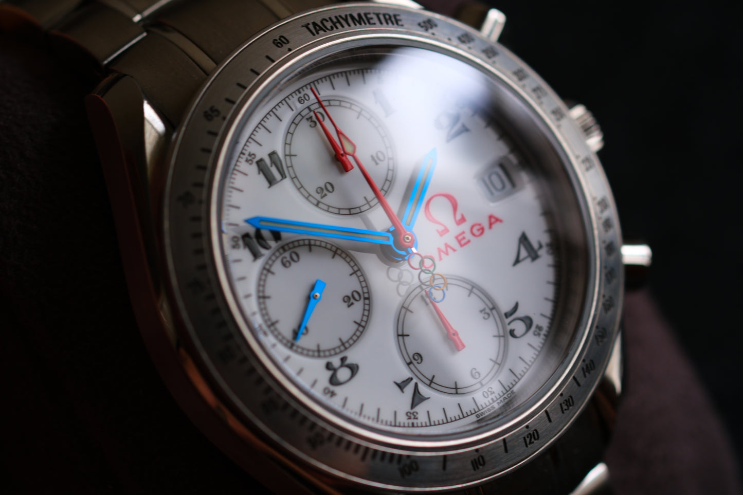 Omega Speedmaster Specialities 2012 Olympic Games Collection Blue Red Hands Excellent Condition |Full Serviced