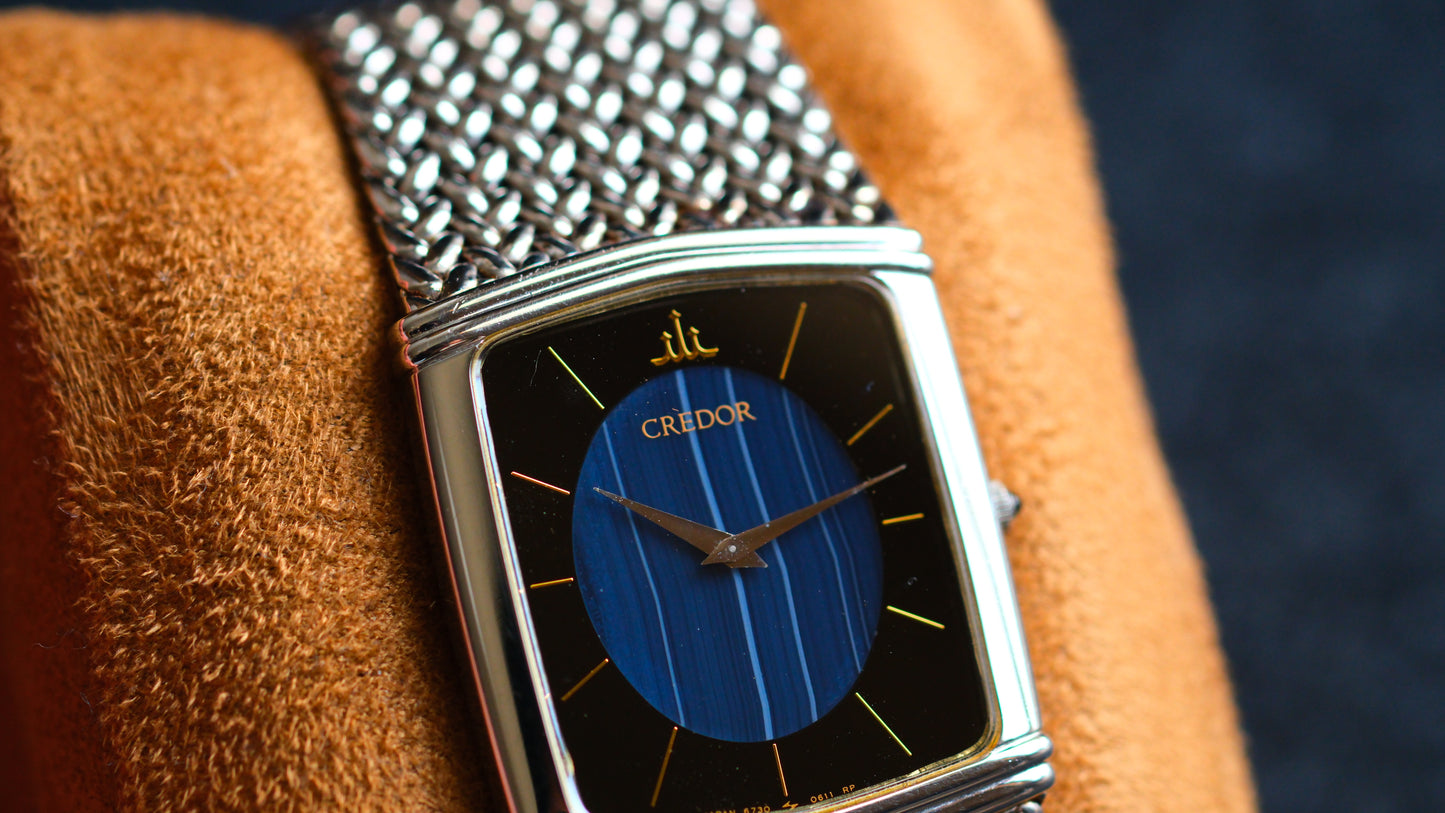 Credor 2F70-5380 Blue Agate Dial Onyx Stone | Good Condition | Credor Box