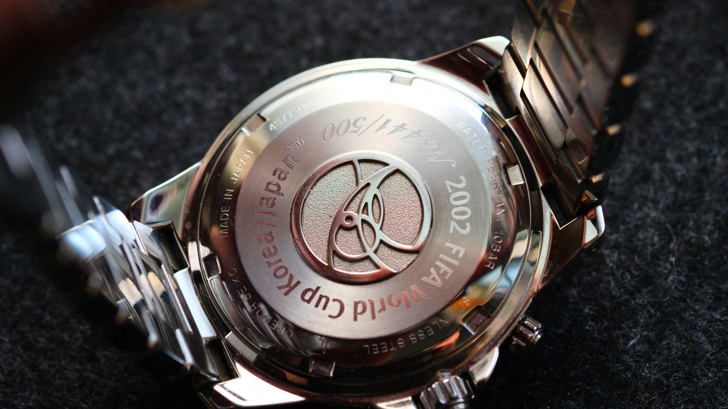 Credor GCBG977 Retrograde 4s77-00A0 GMT World Time Limited Edition 500 2002 World Cup Good Condition