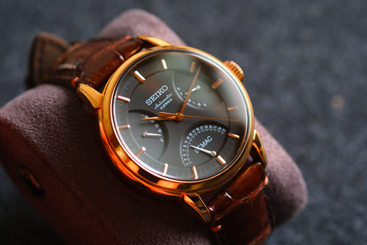 Seiko BEMAC Anniversary SZSD001 6R24-00D0 Double Retrograde Rose Gold Good Condition