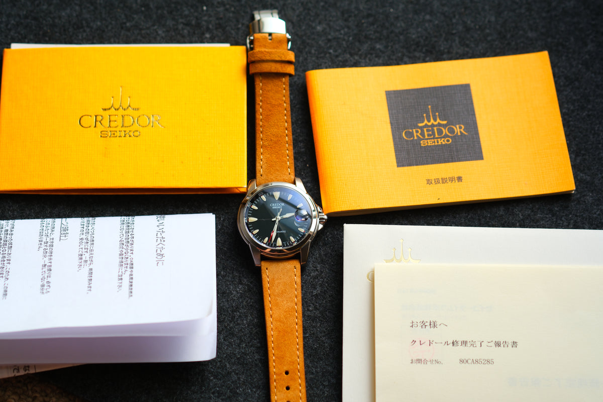 Credor GCBR993 8L75-0A30 Alpinist Black Dial Full Box Paper Serviced by Credor Excellent Condition