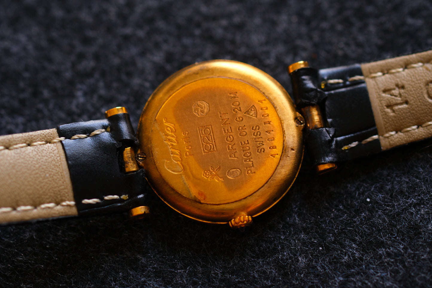Cartier 1980s Must de Cartier Vendome Red Burgundy Lacquer Dial Lady