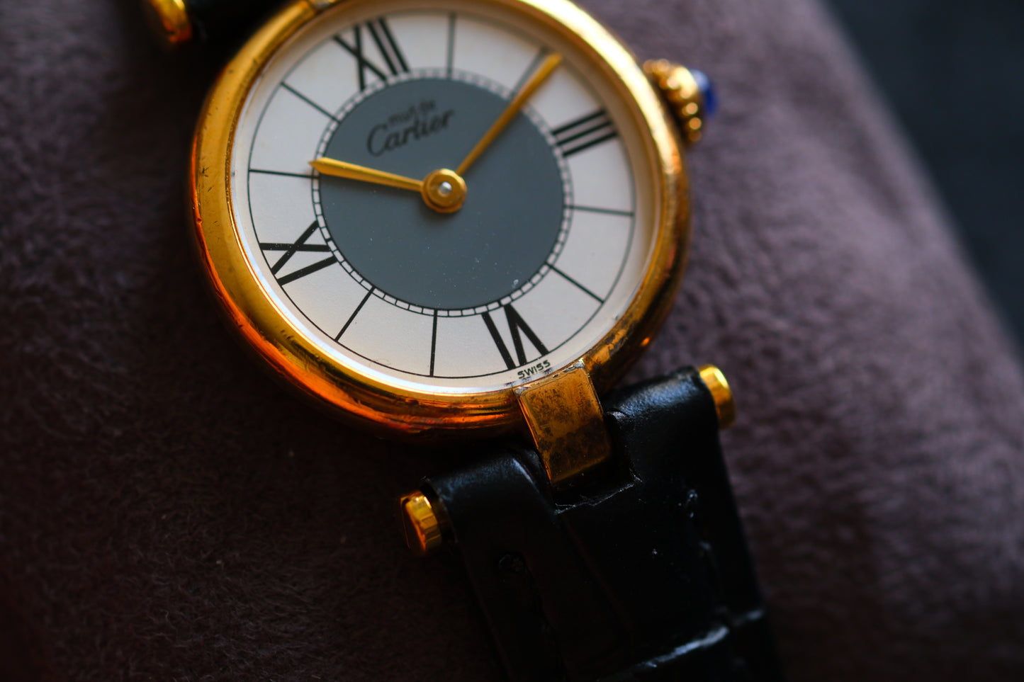Cartier 1980s Must de Cartier Vendome Two tone Dial Lady