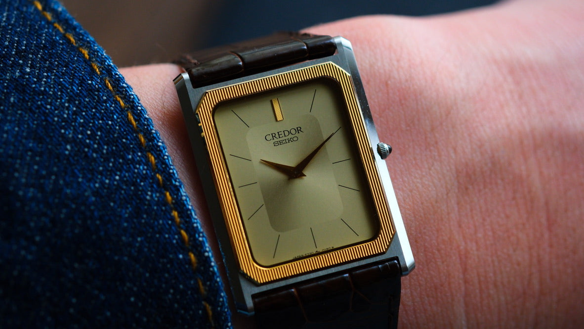 Credor Tank Men 6730-5090 14K Bezel SHA MIDDLE Full Original