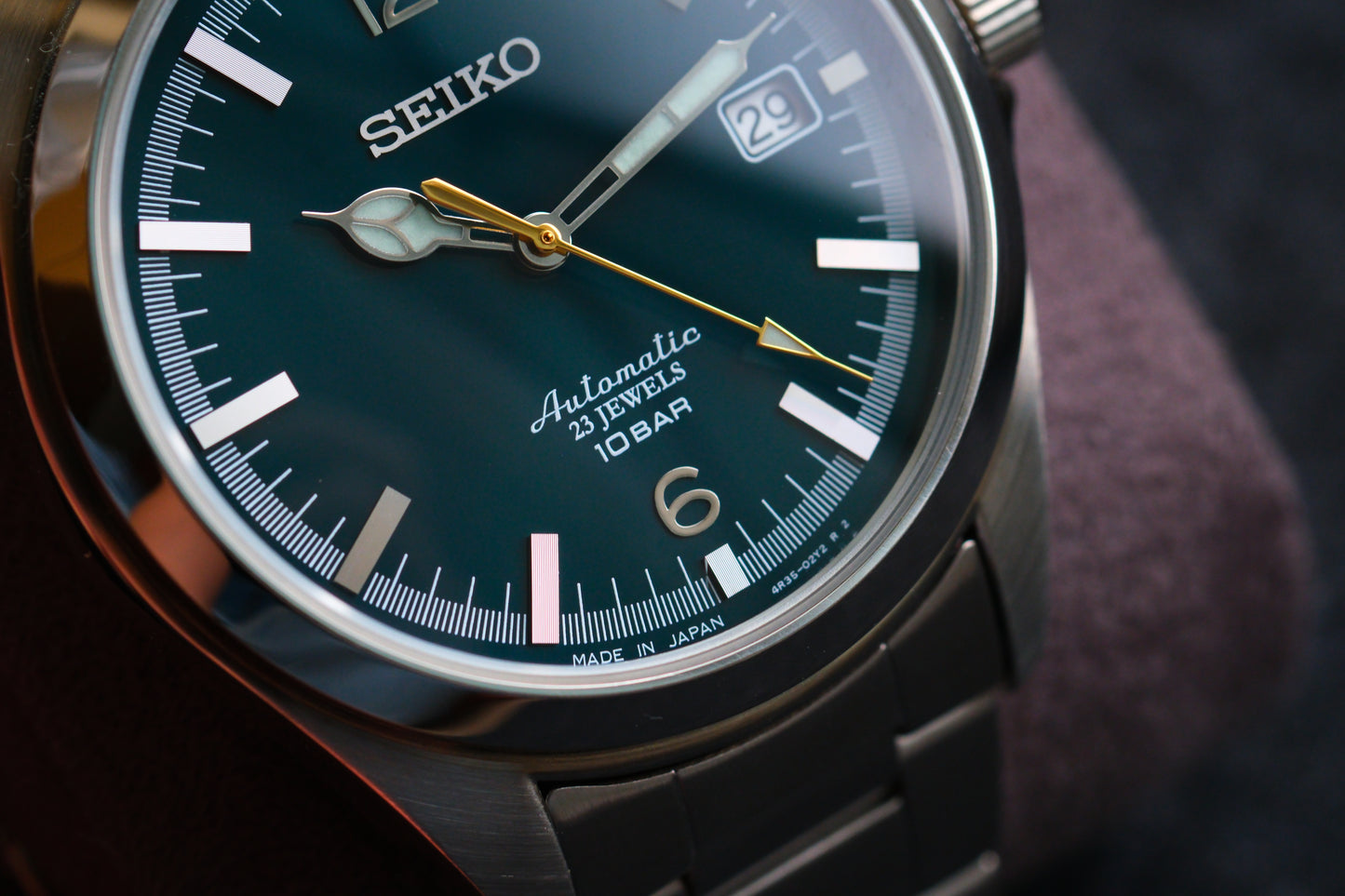 Seiko Tictac SZSB036 Limited Edition Deep Green Dial Like New Full Box+Seiko Leather Strap