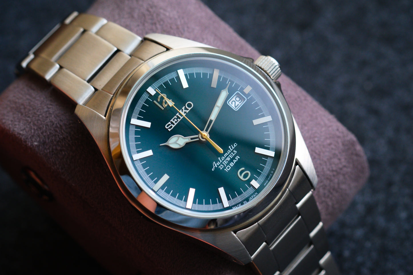 Seiko Tictac SZSB036 Limited Edition Deep Green Dial Like New Full Box+Seiko Leather Strap