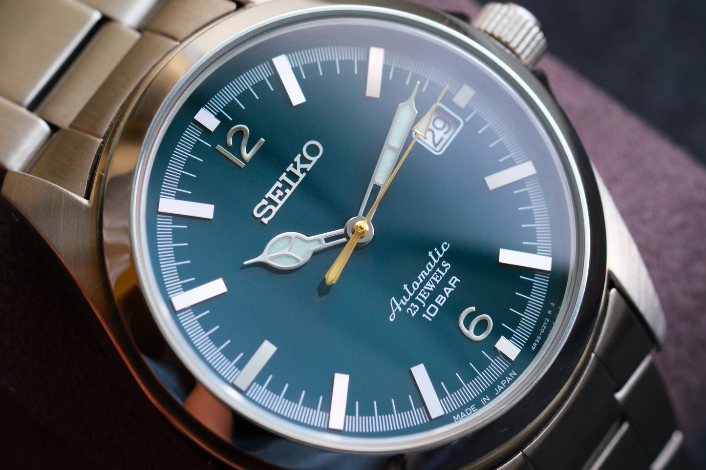 Seiko Tictac SZSB036 Limited Edition Deep Green Dial Like New Full Box+Seiko Leather Strap
