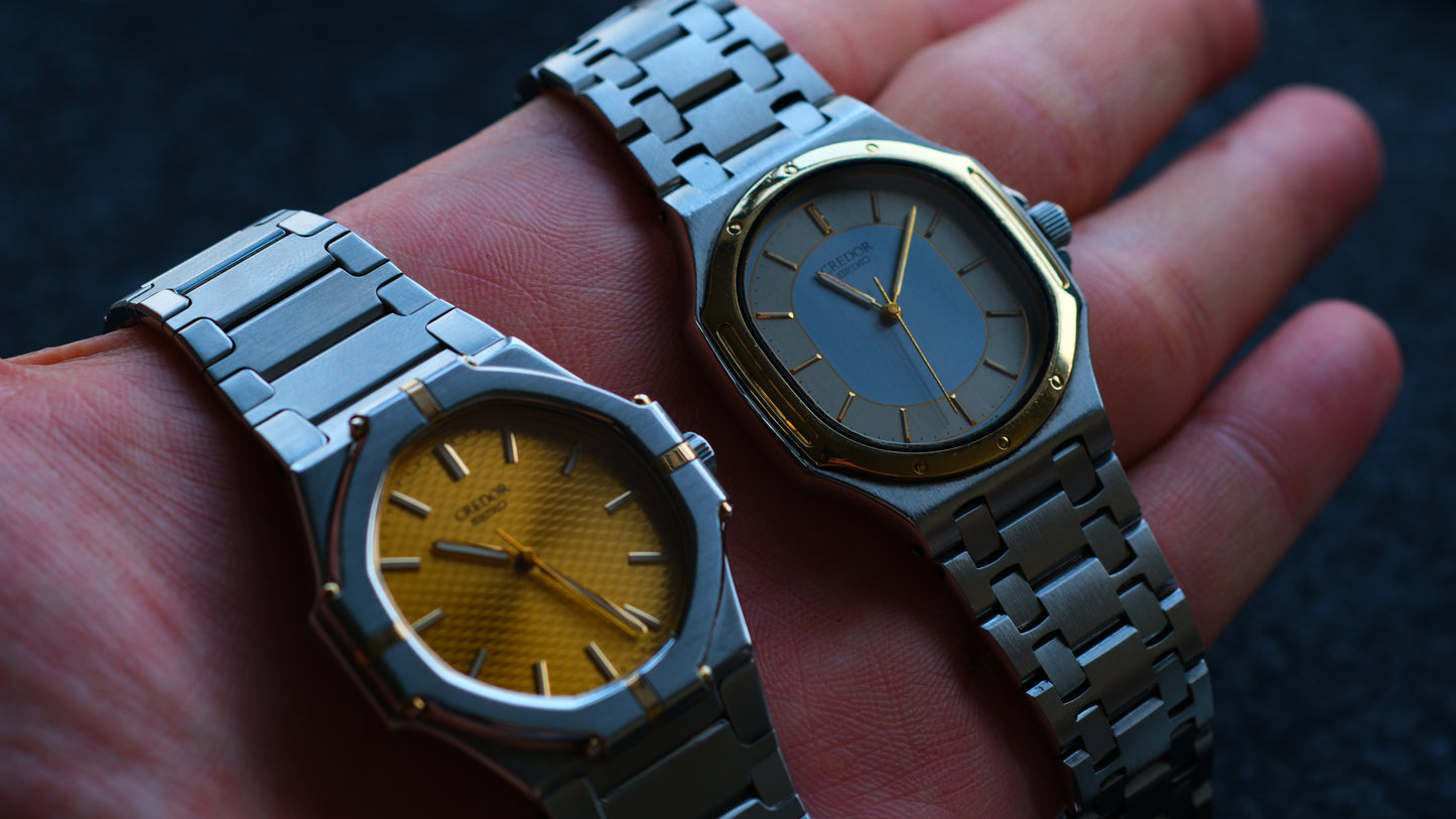 Credor Twin Quart 9461-5010 Gerald Genta Design Rare Excellent Condition