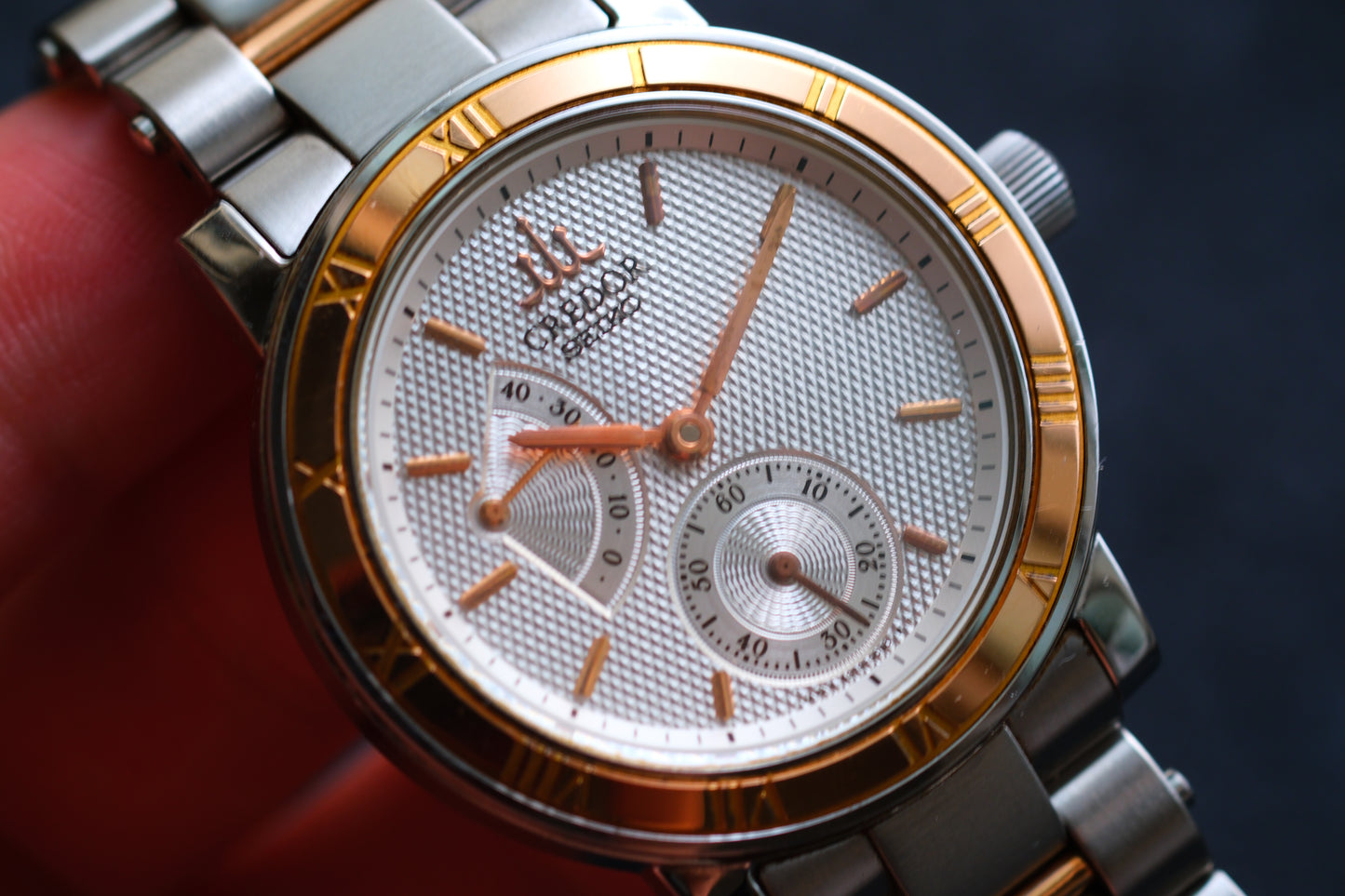 Credor GCAY992 4S79-0020 Power Reserve & Small Seconds Vintage Style 18K Pink Gold Good Condition