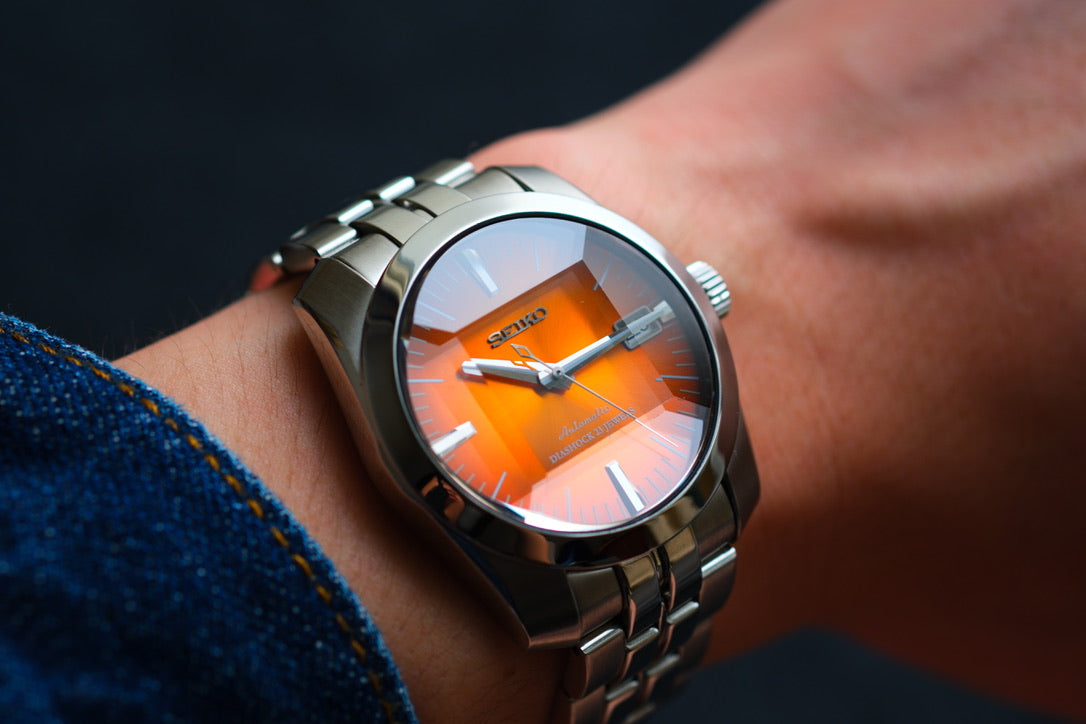 Seiko SARB005 6R15-00D0 Super Rare Orange Dial Sapphire Glass Cut Excellent Condition Serviced