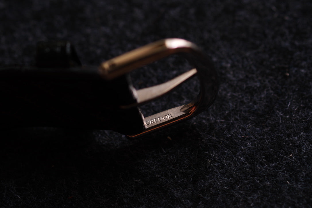 Credor 5A74-2000 JDM Ultra-Slim Dress Watch Two tone Dial Vintage Style 18K Bezel Good Condition