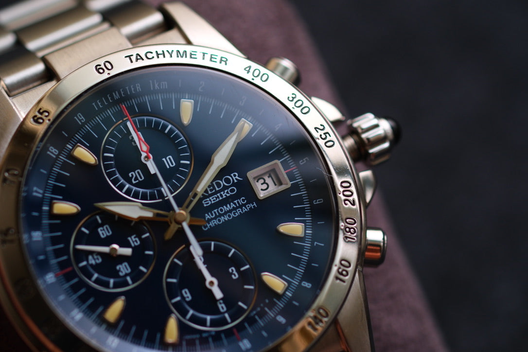 Credor GCBP995 6S78-0A10 Phoenix Chrnograph Blue Dial Super Rare Excellent Condition Serviced