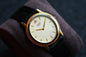 Credor 5A74-2000 JDM Ultra-Slim Dress Watch Two tone Dial Vintage Style 18K Bezel Good Condition