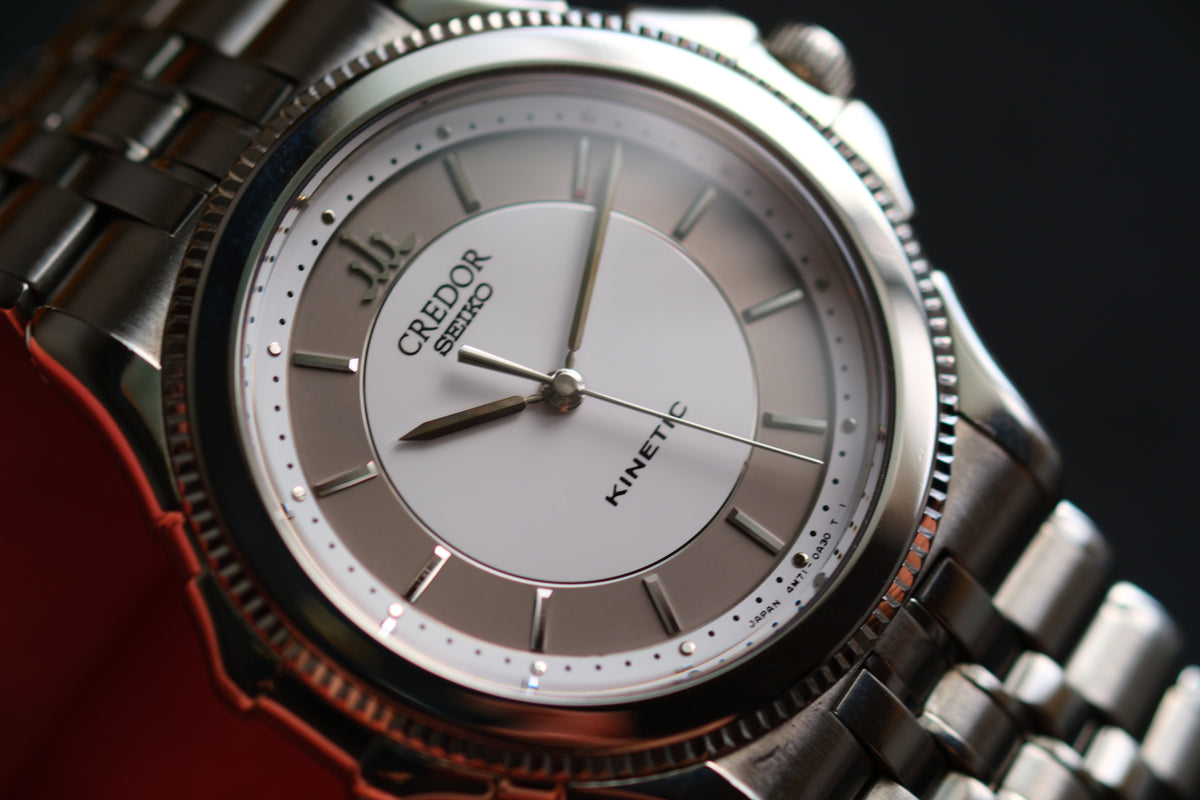 Credor Pacifique 4M71-0A30 Kinetic 18KWG+SS Auto Quart Two Tone Excellent Condition