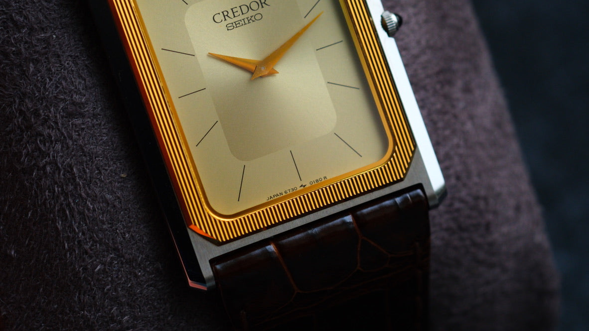 Credor Tank Men 6730-5090 14K Bezel SHA MIDDLE Full Original