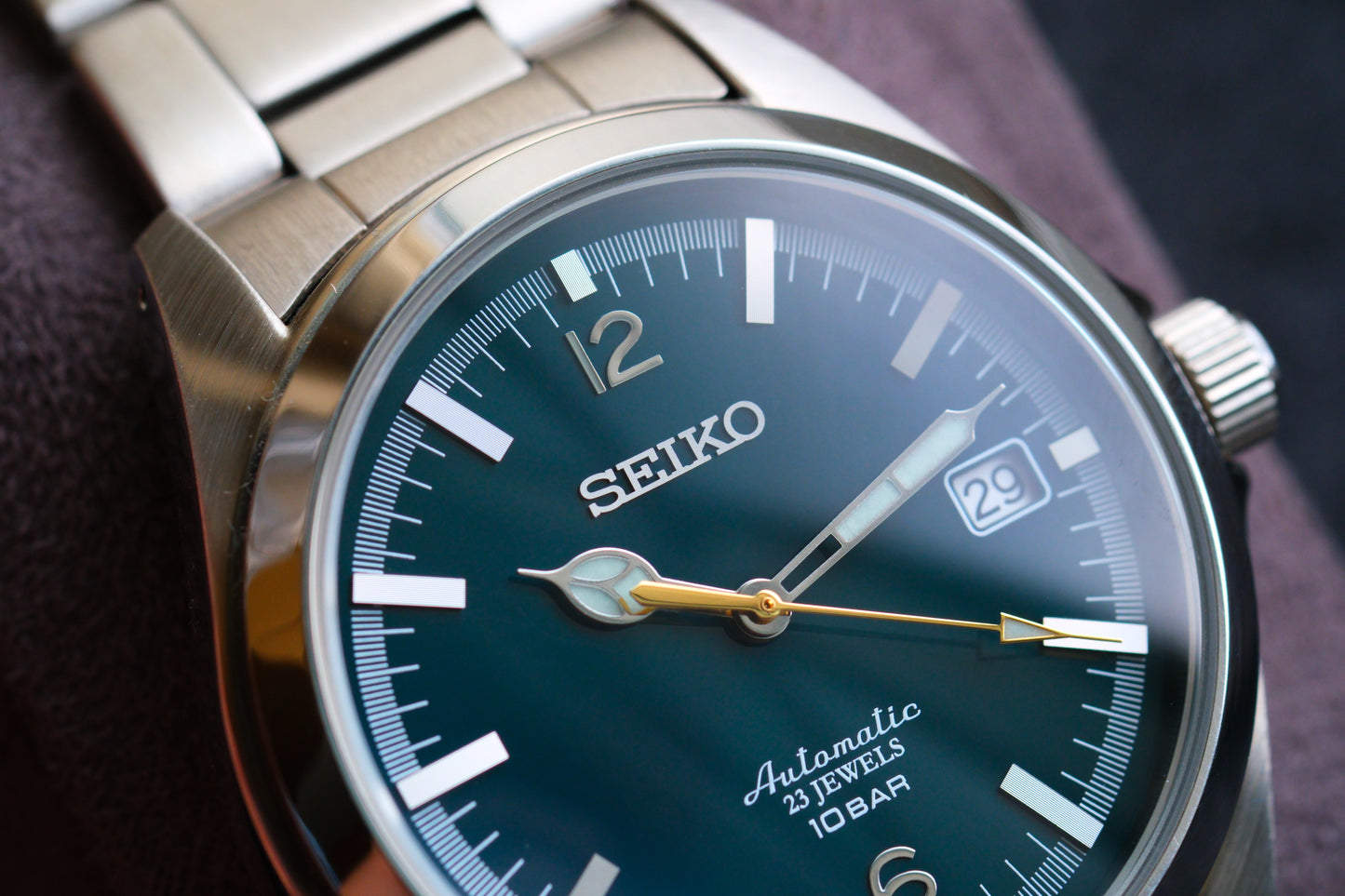 Seiko Tictac SZSB036 Limited Edition Deep Green Dial Like New Full Box+Seiko Leather Strap