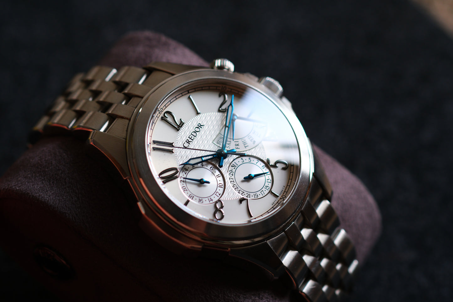 Credor Pacifique GCBG971 4S77-00C0 Retrograde Blue Hands Good Condition Full Box Paper