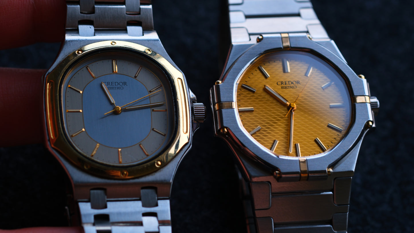 Credor Twin Quart 9461-5010 Gerald Genta Design Rare Excellent Condition