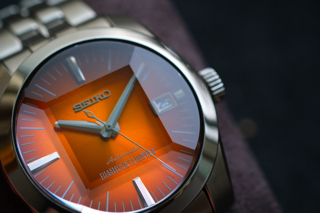 Seiko SARB005 6R15-00D0 Super Rare Orange Dial Sapphire Glass Cut Excellent Condition Serviced