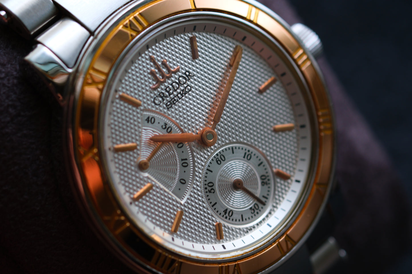 Credor GCAY992 4S79-0020 Power Reserve & Small Seconds Vintage Style 18K Pink Gold Good Condition