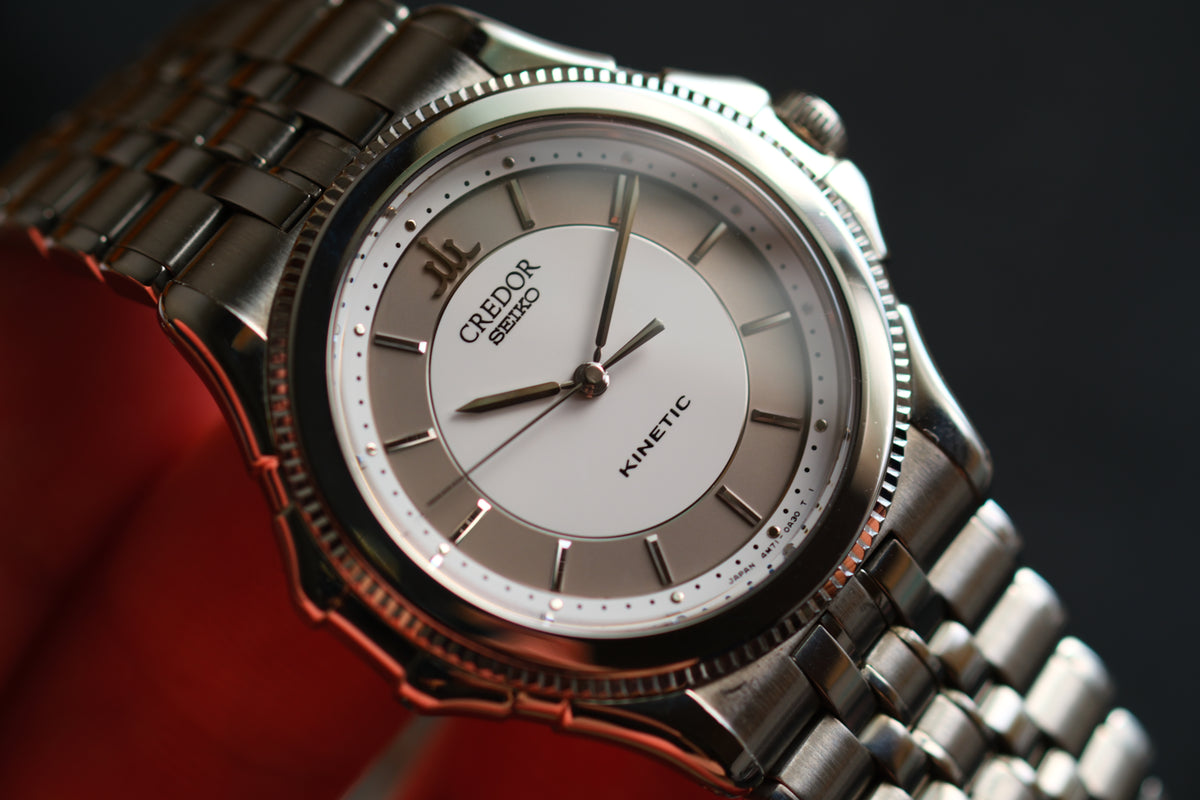 Credor Pacifique 4M71-0A30 Kinetic 18KWG+SS Auto Quart Two Tone Excellent Condition