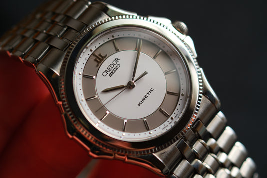 Credor Pacifique 4M71-0A30 Kinetic 18KWG+SS Auto Quart Two Tone Excellent Condition