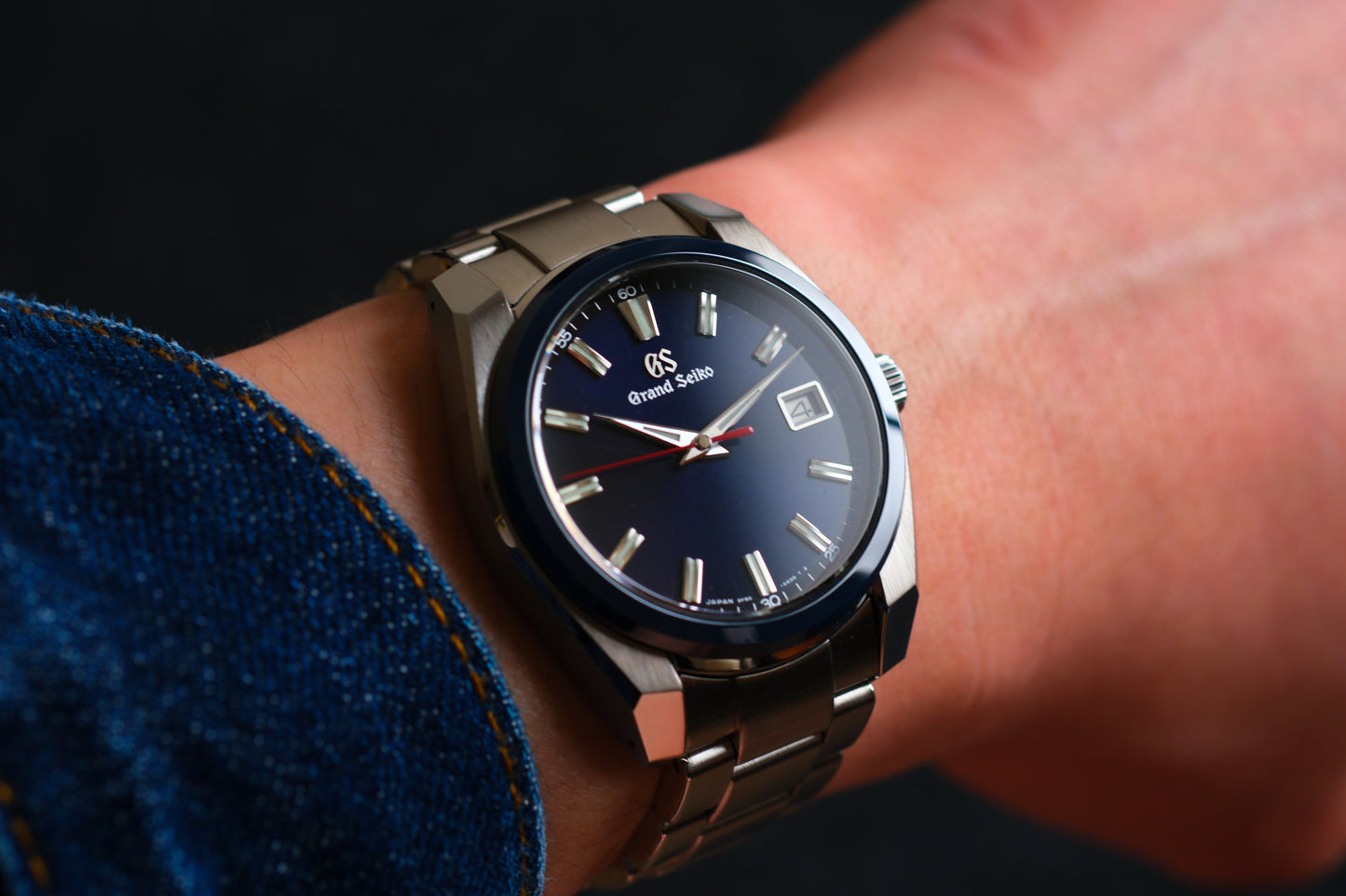 Grand Seiko SBGP015 9F85 Bezel Blue Ceramic Sport Watch Limited Edition 2000 60th Anniversary Full Box Tag Paper New Old Stock Unworn Excellent Condition