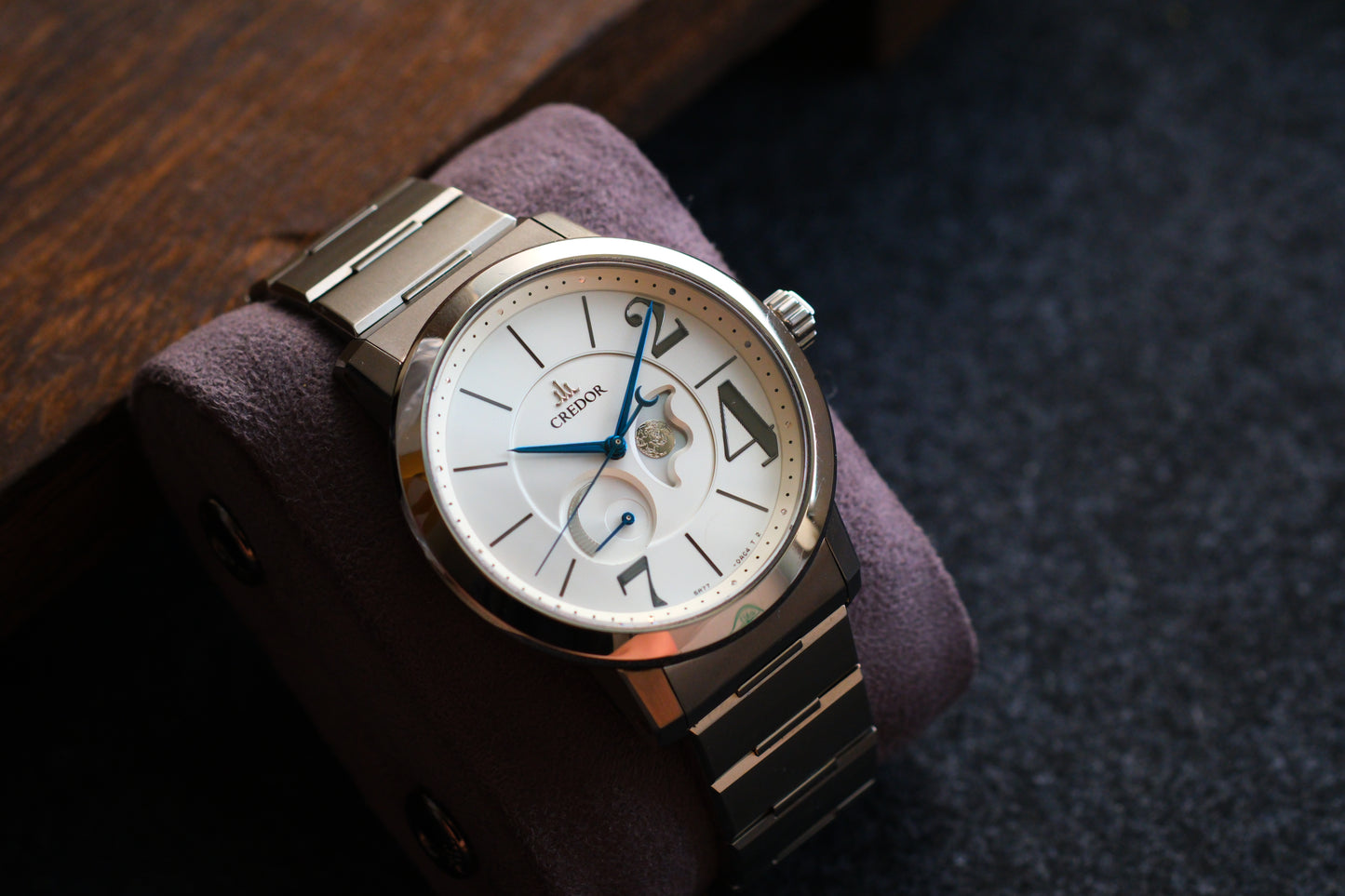 Credor Node GCLL995 5R77-0AB0 Spring Drive Moonphase White Dial