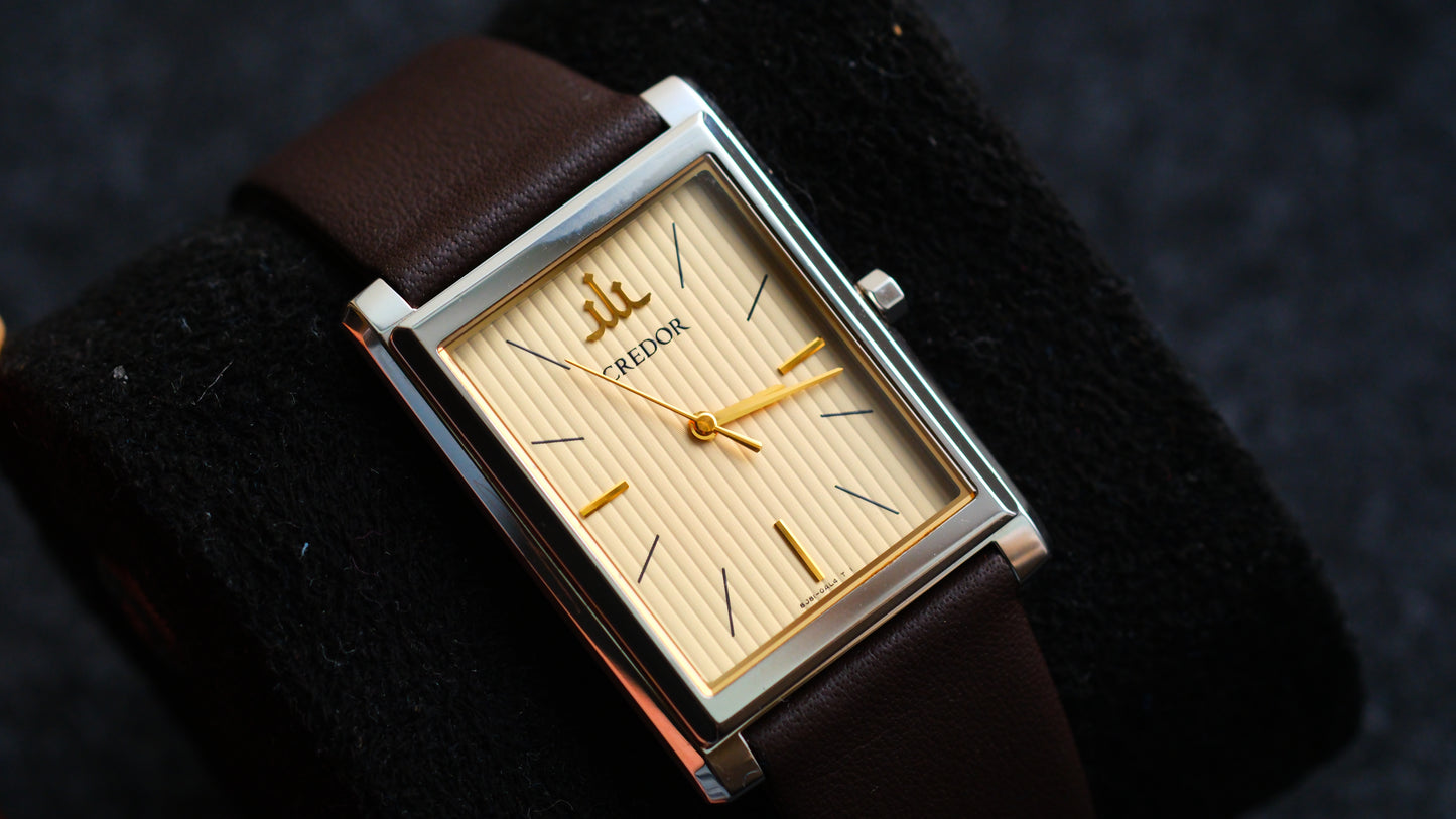 Credor Tank Signo GCAR049 8j81-0AK0 Quart Fabric-textured dial