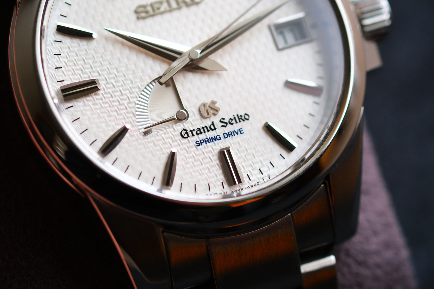 Grand Seiko SBGA025 9R65-0AG1 Spring Drive Texture Dial Excellent Condition Full Box Paper Full Serviced