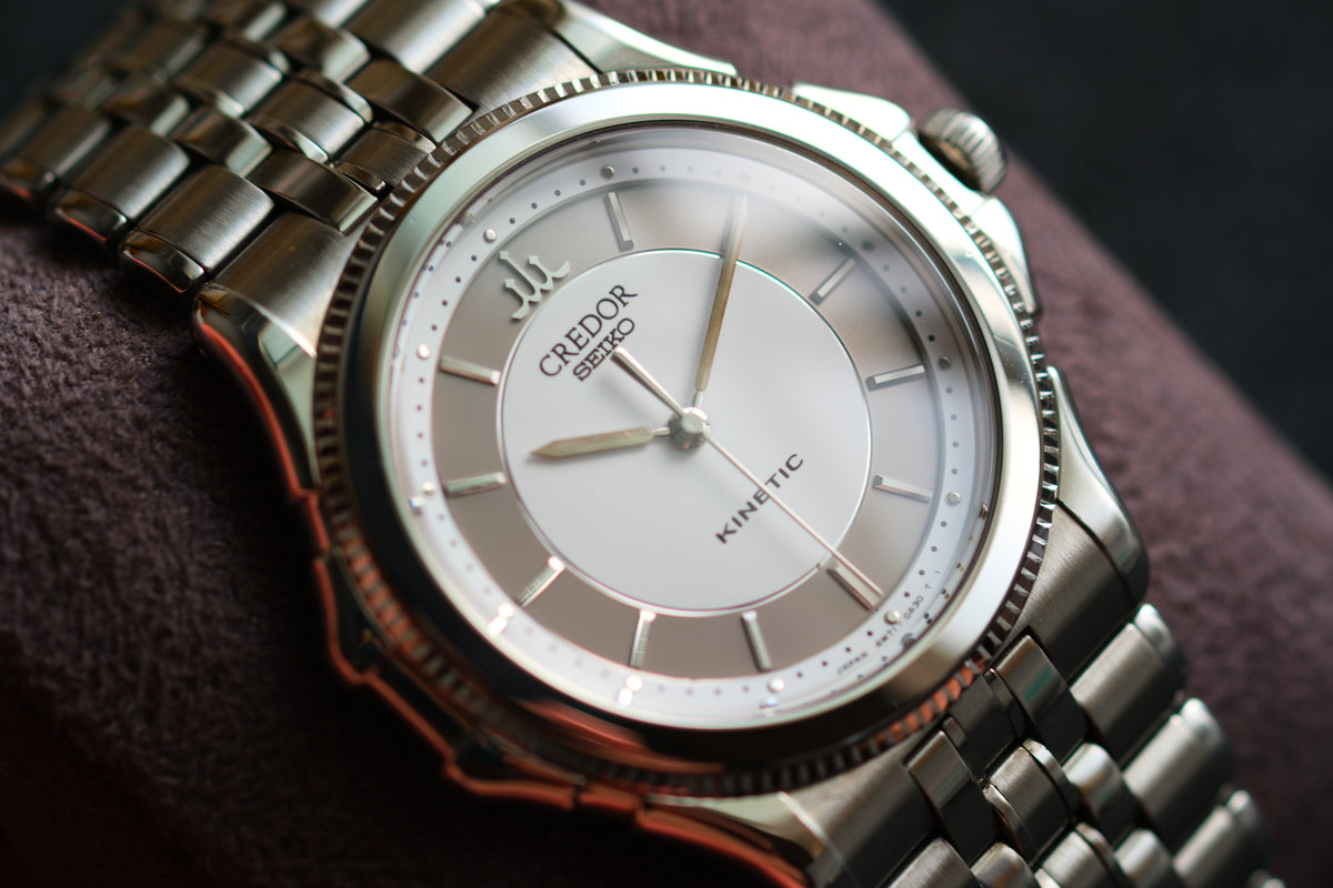 Credor Pacifique 4M71-0A30 Kinetic 18KWG+SS Auto Quart Two Tone Excellent Condition