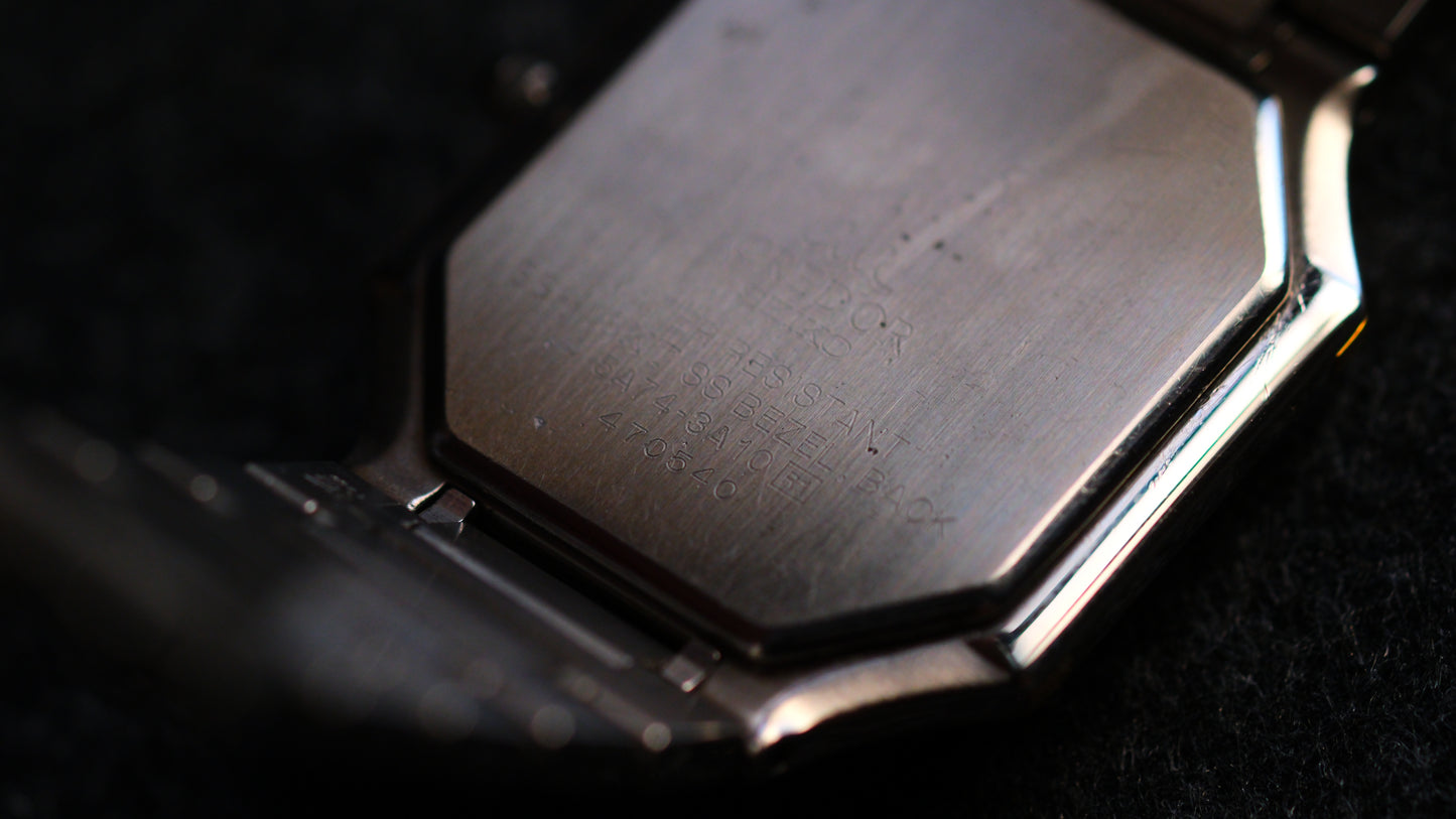 Credor Tank 18KT 5A74-3A10 Yellow Dial Vintage Good Condition