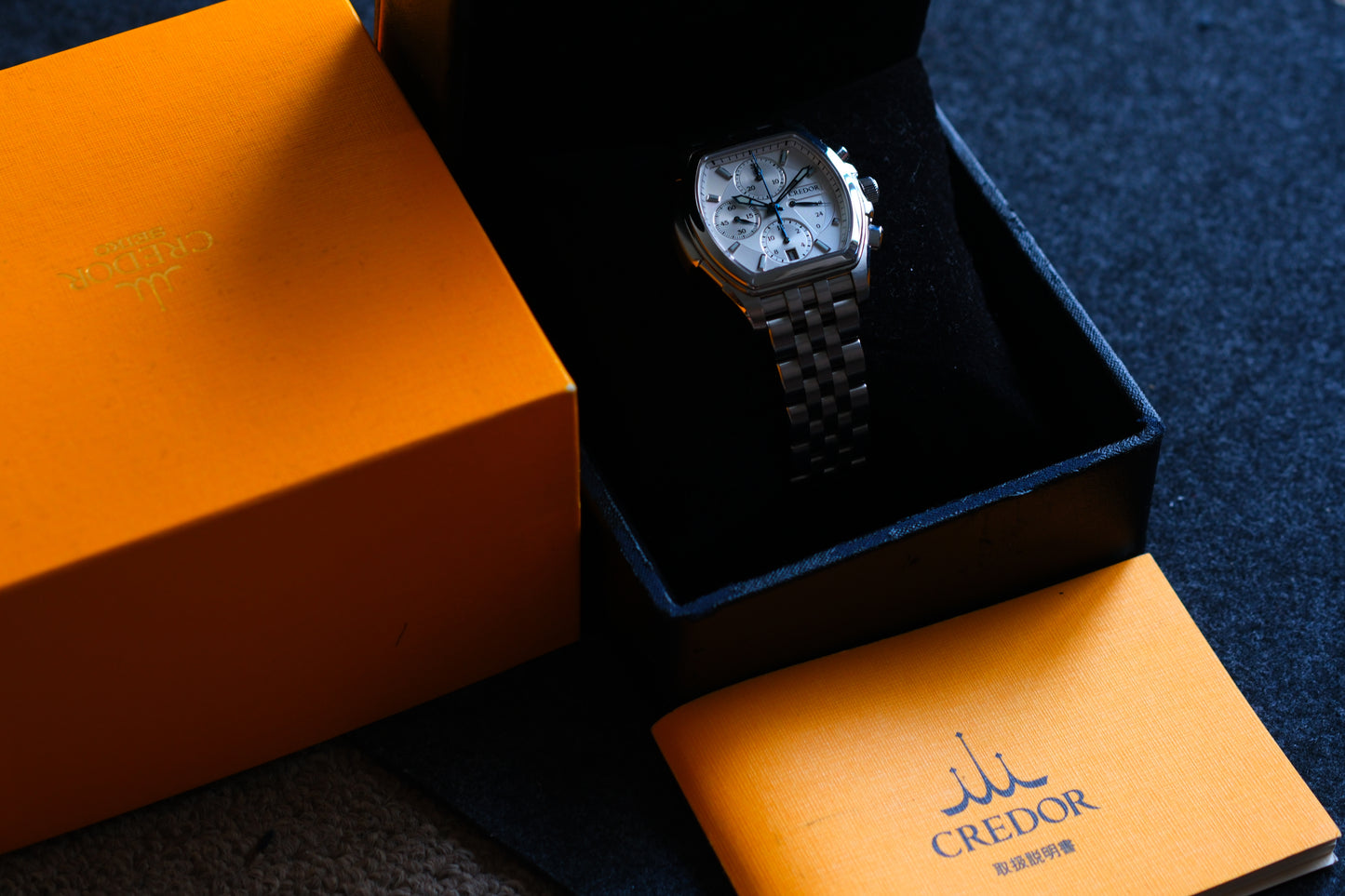 Credor Pacifique Tonneau GCBK993 6s77-00A0 Chrnograph White Dial Blue Hands| Full Serviced| Excellent Condition