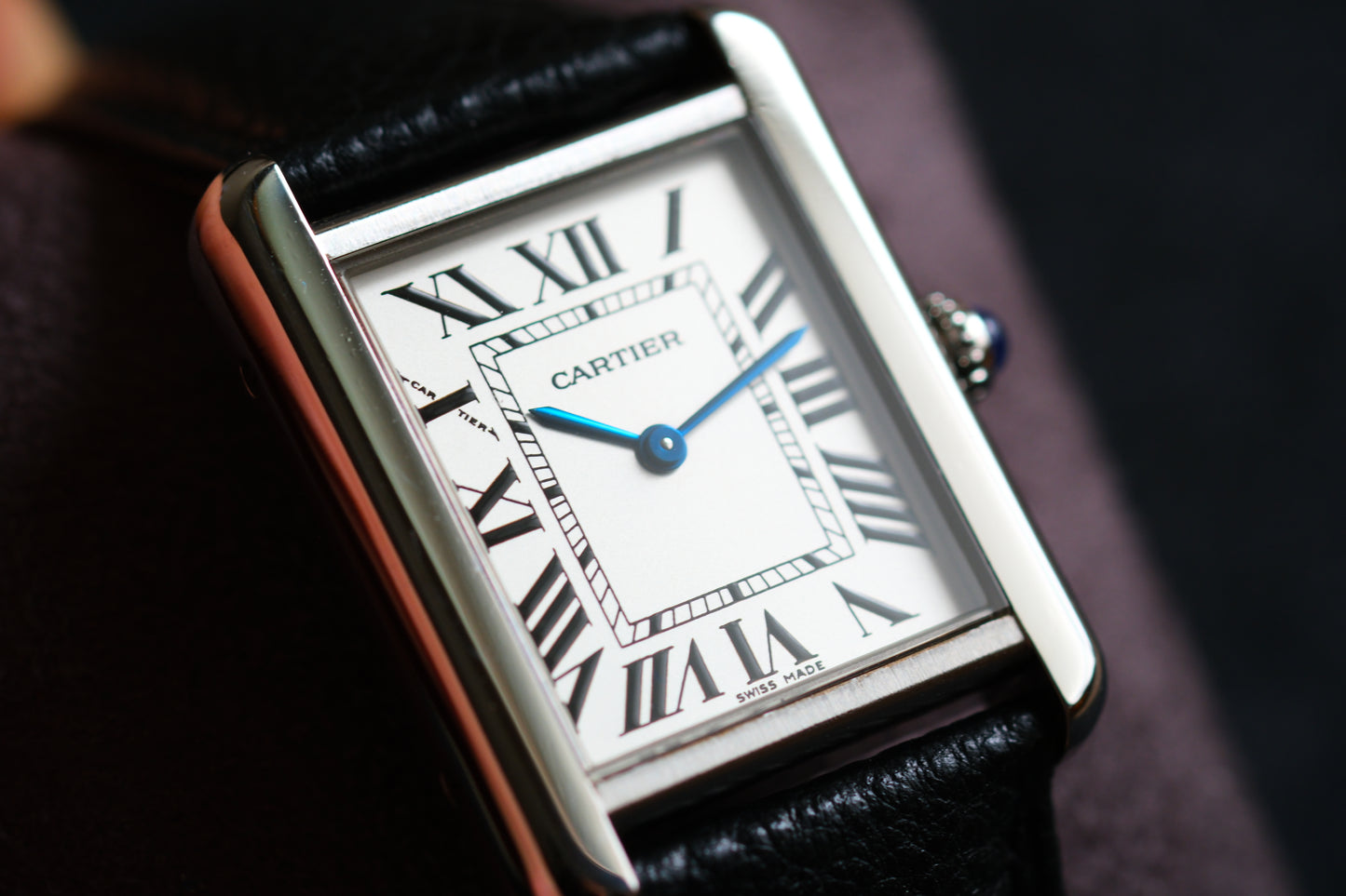 Cartier Tank Solo W1018255 SM 24x31mm Excellent Condition Full Box Paper Full Serviced